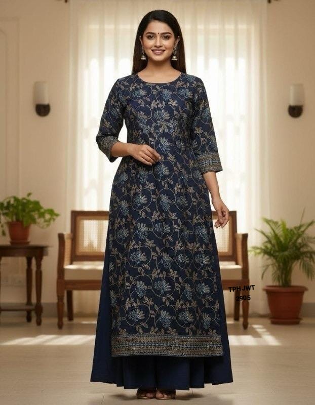Premium Rayon Double-Layered Straight Kurta